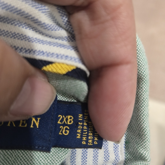 Polo Ralph Lauren Mens Button Down Long Sleeve Shirt Sze 2XB Mint Green Big Tall - Picture 8 of 11